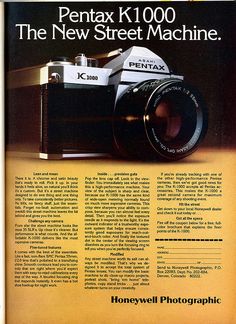 an advertisement for the pentax k 100 camera