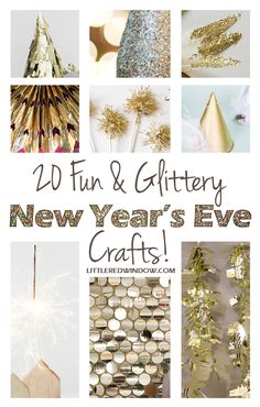 new year's eve crafts with gold and silver decorations