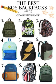 Boy backpacks for elementary aged children. The best backpacks for the 2023 school season! Toddler Boy Backpack, Best Kids Backpacks, Kids Backpack Boys, Back To School Elementary, Toddler Boy Clothing