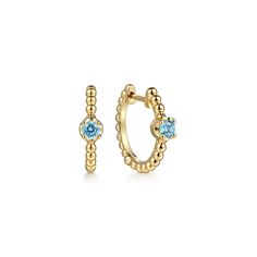 14K Yellow Gold Bujukan Blue Topaz 15mm Huggie Earrings Huggie Earrings, Huggies Earrings, Blue Topaz, Shop Earrings, Topaz, Yellow Gold, Yellow, Gold, Blue