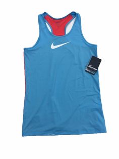 Nike Shirts Tank Top Kids Dri-Fit Sleeveless Training Blue/Red Size XL Nikes Girl, Nike Shirts, Dri Fit, Tank Top Shirt, Athletic Tank Tops, Shirts For Girls, Best Deals, Tank Tops, Nike