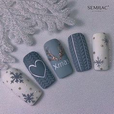 Christmas Nail Art Easy, Winter Nails Acrylic, Christmas Nails Easy, Christmas Gel Nails, Sweater Nails, 2023 Trends, Nail Swag, Winter Nail Art, Winter Nail Designs