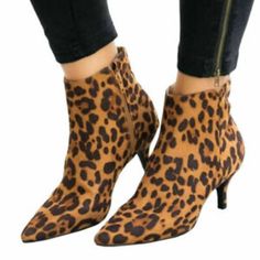 Zigi Soho Savida Leopard Print Heeled Ankle Boots. New Without Box. Sitting Atop A Sleek Stiletto Heel, This Leopard-Print Bootie Elevates Your Strides With Trendy Style. Side Zipper. 3.5" Stiletto Heel. All Manmade Material. Gothic Boots Women, Leopard Print Ankle Boots, Leopard Ankle Boots, Mid Heel Ankle Boots, Pointed Ankle Boots, Nude Boots, Gothic Boots, Summer Boots, Womens Gladiator Sandals