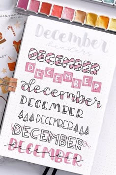 December Header, Bullet Journal Titles, Header Ideas, Bullet Journal Headers, December Bullet Journal, Title Ideas, 25 December, Bullet Journal Banner