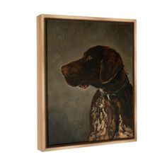 a painting of a dog with a collar on