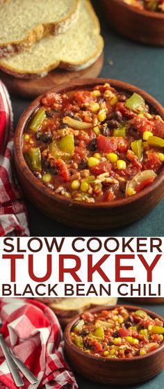 this slow cooker turkey black bean chili is the perfect side dish for any meal