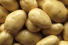 potatoes are shown close up in this image