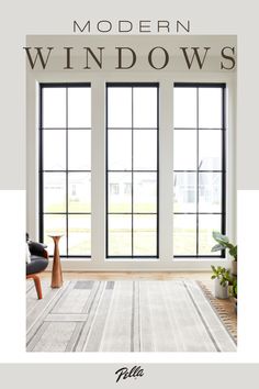 the cover of modern windows, featuring an image of a living room with large windows