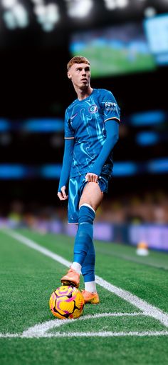 a male soccer player in action on the field