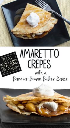 an image of what to prepare crepes with banana - brown butter sauce on top