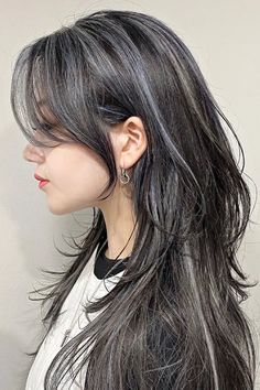 Korean Hush Cut, Hush Cut, Korean Long Hair, Wolfcut Hair Long, Medium Long Hair, Wolf Cut