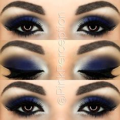 pinkperception's photo on Instagram Smoky Eye Makeup Tutorial, Eyebrow Shapes, Blue Smokey Eye, Blue Makeup Looks, Eyebrow Threading