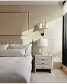 Simple Poetry, Studio Ashby, Elegant Backdrop, London Interior Design, London Interior, Tall Headboard, Primary Bedroom, Interior Design Portfolio, Contemporary Bedroom