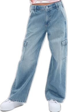 Trendy Washed Blue Jeans With Cargo Pockets, Everyday Medium Wash Cargo Jeans, Casual Denim Cargo Jeans With Five Pockets, Baggy Light Wash Jeans With Multiple Pockets, Cotton Gap Jeans, Trendy Flare Jeans With Pockets, Everyday Cotton Gap Jeans, Everyday Cotton Jeans By Gap, Casual Light Wash Jeans With Cargo Pockets