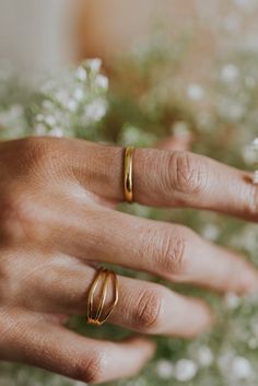 Simple Gold Ring for Women | ROOLEE Stacked Rings, Conquer The World, Stay Golden, Gold Rings Jewelry, Womens Fashion Inspiration, Gold Ring Stack, Cherry On Top, Mom Kid, Clean Girl