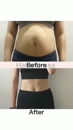 before and after pictures of a woman's stomach