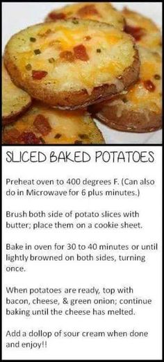 the recipe for baked potatoes is shown in this screenshote, with instructions to make them