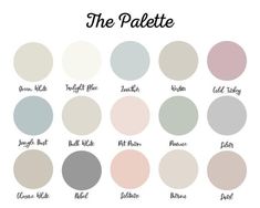 the pastee color scheme with different colors and names for each one, including pink, gray