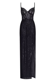 Buy Astonishing sequined maxi gown on spaghetti straps at Milla Dresses. Wide size range from XXS to XXL. FREE shipping across the USA. Return in 30 days. Milla Dresses, Black Maxi Gown, Transparent Heart, Book Outfits, Rich Rich, Sequins Fabric, Dress Weights, Sleeves Style, Maxi Gown