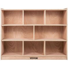 a wooden shelf with six compartments and the word vevor written on it in black ink