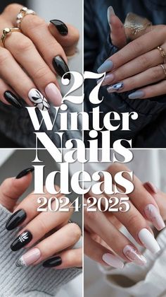 French Nail Art Almond Shape, Classic Nail Art Designs, Subtle Design Nails, Winter French Tip Nails Almond, Acrylic Nail Trends 2024, Nails Almond Shape Design, Winter Nails Ideas, Winter Designs