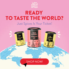 three cans of tea sitting on top of a pink background with the words, ready to taste the world?