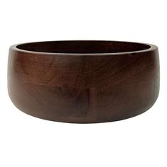 a wooden bowl is shown on a white background