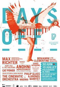 a poster for the festival with an image of a woman holding a piano and wings