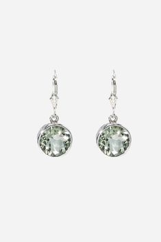 Green Amethyst Bezel Earrings - Inaya Jewelry Green Amethyst Earrings, Bezel Earrings, Amethyst Earrings, Green Amethyst, Online Earrings, Jewelry Store, Jewelry Stores, Green Colors, Gemstone Jewelry