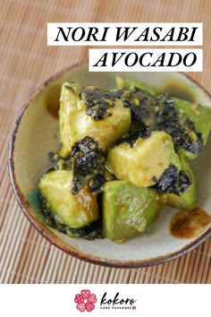 Minimalist Japanese Recipe: NORI WASABI AVOCADO Kombu Seaweed Recipes, Japanese Appetizer Recipes, Nori Recipes Vegan, Japanese Fish Dishes, Japanese Keto Recipes, Japanese Pickled Vegetables, Nori Sheets Recipes, Easy Healthy Japanese Recipes, Keto Japanese Food