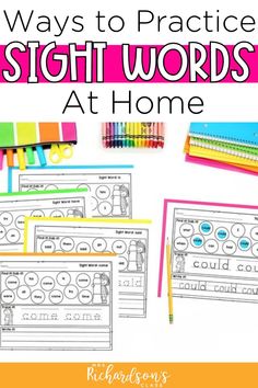 three different ways to practice sight words at home