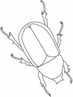 a beetle that is drawn in black and white