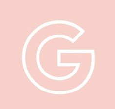 the letter g in white on a pink background