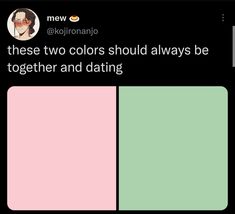 two color squares with the text, these two colors should always be together and dating