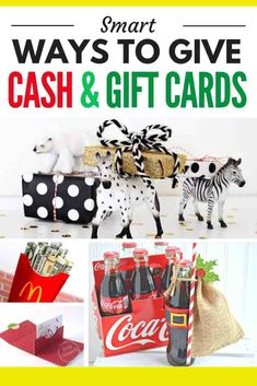 the cover of smart ways to give cash and gift cards, with pictures of toys