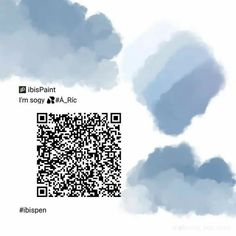 some clouds that are in the sky and one has a qr code on it