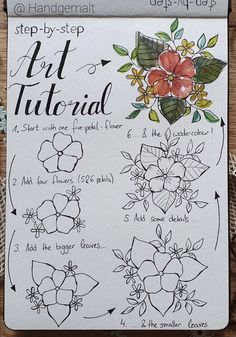 the step - by - step instructions for how to draw flowers