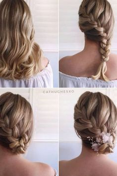 Romantic And Elegant Work Updo 5 Minute Hairstyles, Flowers In Her Hair, Homecoming Hairstyles, Bride Hairstyles, Hair Dos, Short Hairstyles