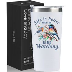 PRICES MAY VARY. Best Unique Bird Watching Gifts: A meaningful and funny gift for any bird lover with a special saying “Life is better whem I am bird watching”. Perfect for birthday gifts, Christmas presents, just because or any occasion. Spill-Proof Lid: The lid seals tightly with a rubber seal gasket to prevent spills. Suitable for any indoor or outdoor activity, never worry about spilling in the car. Safe Material: BPA free, Food grade 18/8 (304) stainless steel. Keep Drinks Hot or Cold: Ever Bird Watching Gifts, Bird Watcher Gifts, Gift Card Boxes, Bird Watchers, Bird Lover, Premium Gift, Outdoor Activity, Gift For Birthday, Insulated Tumbler