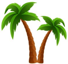 two palm trees on a white background