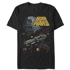 Star Wars Spaceships, Love Tshirt, Star Wars Shirt, Epic Battle, Star Wars Logo, Star Wars Men, Star Wars Tshirt, Millennium Falcon, Star Wars Shirts