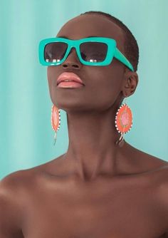 Lentes The Blacker The Berry, Wearing Sunglasses, Black Is Beautiful, Turquoise Blue, African Fashion, Editorial Fashion, Photography Inspiration, Eye Candy, Fashion Photography