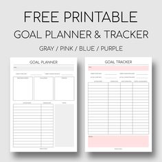 the goal planner and tracker printable is shown with text that reads, free printable goal