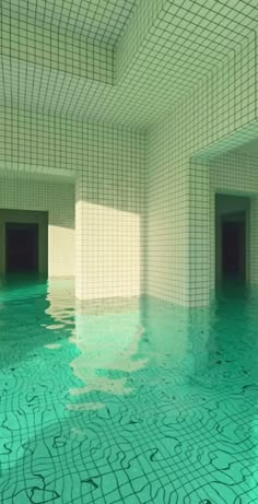 an empty swimming pool with no people in it