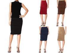 Our All-time favorite buttery soft and easy pull on pencil skirt. Made with high quality upcycled fabrication.  Soft washed fabric with 4 way stretch. Skirt Features  - Double layer - No see through - Elastic Waist Band -Ruching & shirring  - Midi Length - Pencil skirt shape.  - 4 way stretch fabric - Pre-washed Butter Soft Model is 5'5" Wearing size Small This product is hand made to order with upcycled fabrication with Love & Care in USA Please feel free to contact shop  if you need any adjustment on the sizing and fit.  We will be happy to accommodate custom sizing orders! Estimated Delivery dates are vary depending on the location & carrier service.  You will see more accurate ETA when you check out.   Processing time : 1-3 business days / ship from zip code : 90021 Expedite: 1-3 busin Rushed Skirt, Ruched Pencil Skirt, Plus Size Pencil Skirt, Mid Calf Skirt, Skirt Plus Size, No See, Stretch Skirt, 4 Way Stretch Fabric, Fitted Skirt