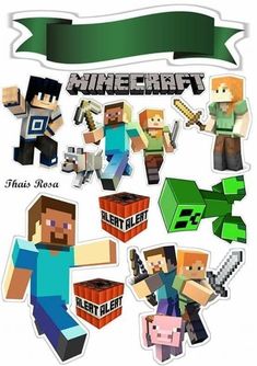 an image of minecraft stickers on a white background