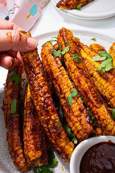 grilled corn on the cob with bbq sauce