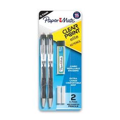 two pens are in the package for use on paper mate's clear point markers