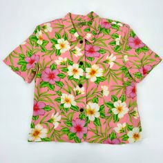 Tahiti Reef Club Pink Floral Hawaiian Type Short Sleeve Shirt. Size M. Nwt. Fun Floral, Hawaiian Or Beach Vibes. Could Make An Awesome Florida Retiree Costume For Halloween! 19 Waist X 24 Length X 10 Shoulder To Sleeve End Hawaiian Shirt, Floral, Beach Vibes, Cool Grandma Vibes, New, Pink, Halloween Ideas, Y2k, Resort, Island, Tropical, Vacation, Travel Tropical Environment, Grandma Vibes, Cool Grandma, Resort Island, Costume For Halloween, Hawaiian Flowers, Pink Halloween, Tropical Vacation, Beach Vibes