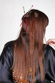 Geisha Makeup, Chopstick Hair, Japanese Geisha, Makeup Clothes, Chopsticks, Google Images, Hair Wrap, Felt, Long Hair Styles